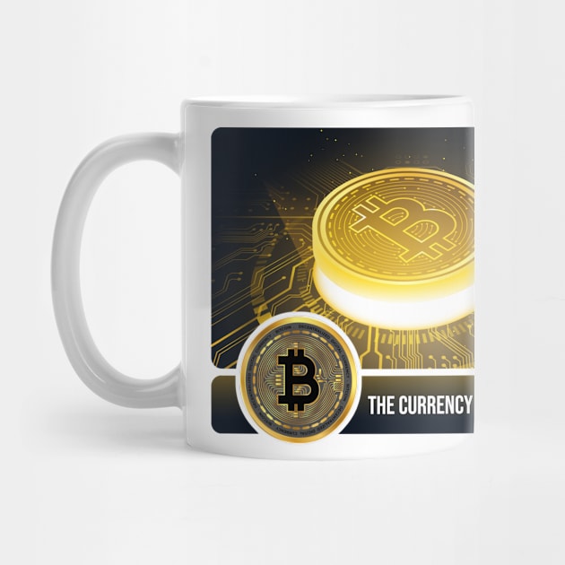 Golden bitcoin blockchain technology by CryptoTextile